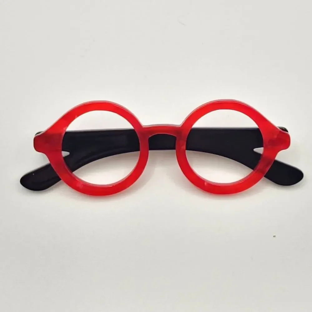 Red Round Rim Eyeglasses Acrylic Brooch Minimalist Fun Style